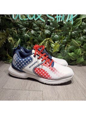 Sqairz The Wave Golf  American Flag Print Mens Size 9.5 Shoes Spineless Turf